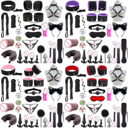 26Pieces Safe Restraints Set Special Bundled Binding Set New Flirt Bondage Suit Yoga Sm Kit Adult Cosplay Sex Toys for Women Men