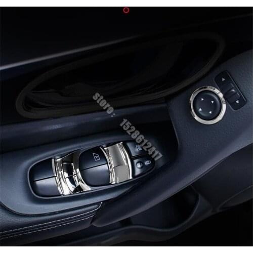ABS glass switch armrest button sequin lift window button sticker trim for Nissan Qashqai J11 2019-2021 Car styling