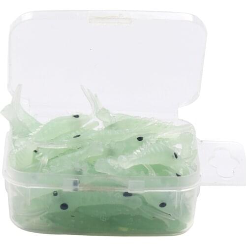 Noctiluca Subbait Shrimp Common 3cm 50pcs Boxed Fake Shrimp Bait Targets White Strip, Warping Mouth, Bass, Black Fish fake bait