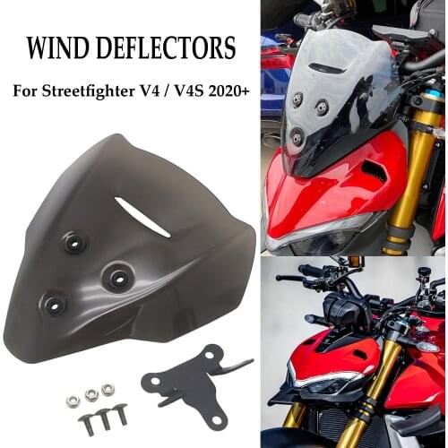 NEW Motorcycle Windscreen Windshield Viser Baffle VIsor Wind Deflectors For DUCATI Streetfighter V4 V4S V4 S 2020 2021