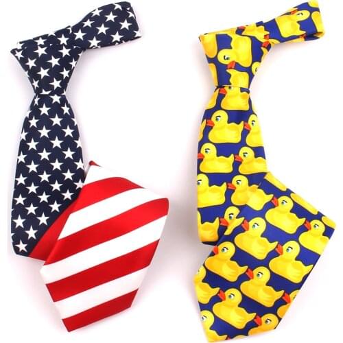 New Cartoon Ties For Men Wome Flag Printed Tie Casaual Mens Ties Funny Tie Fashion Skinny Necktie For Wedding Party