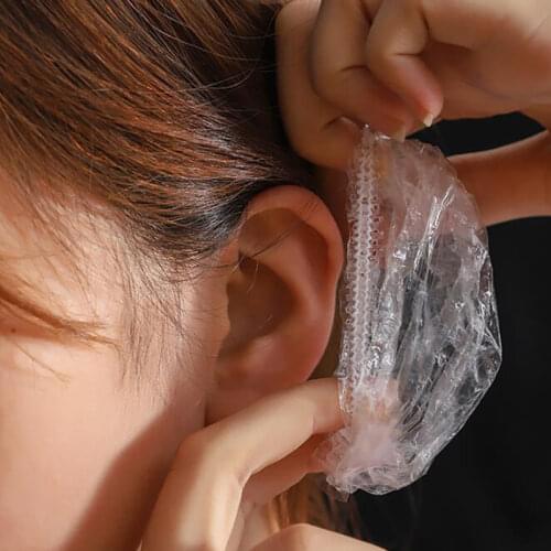 100Pcs/set Disposable Earmuffs Waterproof Ear Protector Cover Caps, Beauty Hairdressing Hair Dye Earmuffs, Bath Shower Tools