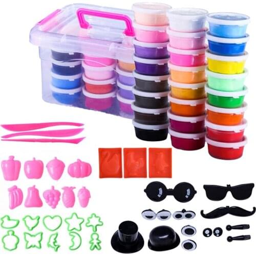 24 Colors No Baked Polymer Clay Modeling Clay Floam Slime Fluffy Slime Toys Fluffy Slime Box Light Plasticine for Children