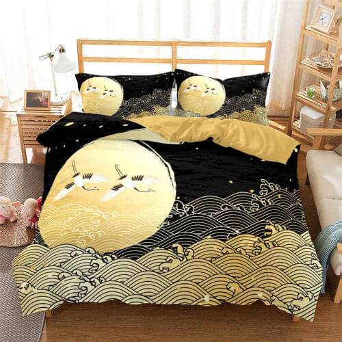 Japanese Style Landscape Printed Bedcloth Modern Bed Cover Set Duvet Cover Set For Teenager Single Queen Quilt Cover Pillowcase
