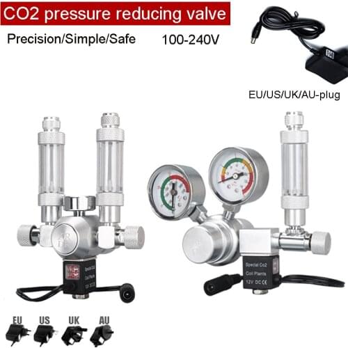 ZRDR DIYaquarium CO2 regulator, 360° fine-tuning valve bubble counter solenoid valve kit, carbon dioxide pressure reducing valve