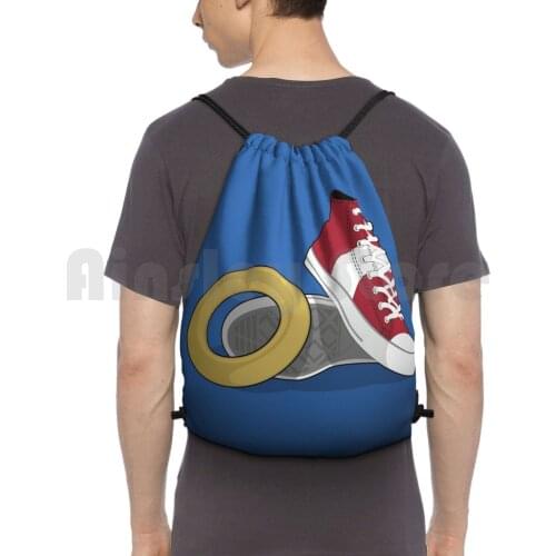 Backpack Drawstring Bag Riding Climbing Gym Bag Hedgehog Ring Video Game Computer Game Sneakers Trainers Gaming Master