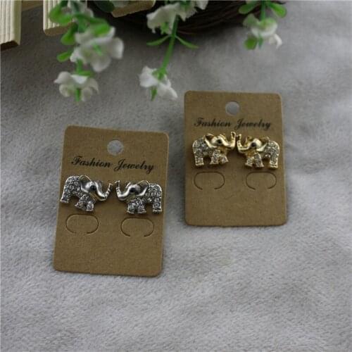 2019 minimalist style temperament cute animal elephant inlaid semi-precious gem asymmetrical stud earrings