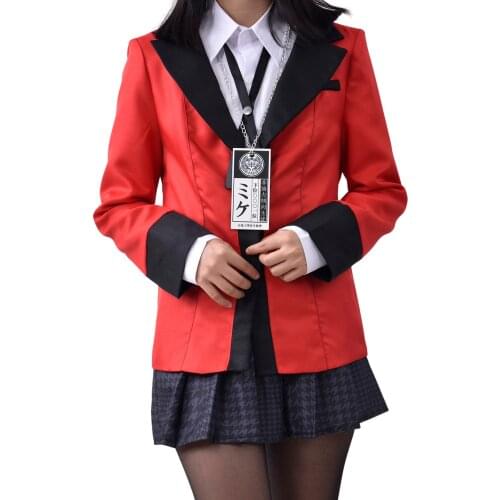 School Uniforms 6-Piece Anime Cosplay Party Costume Full Set Animation Role Play Suits Shirt Skirt Bow Tie Tag Black Socks