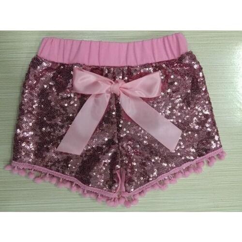 Gold Sequin shorts,pink baby sequin shorts,first birthday,glitter gold shorts,Baby Girls Pom Pom Shorts