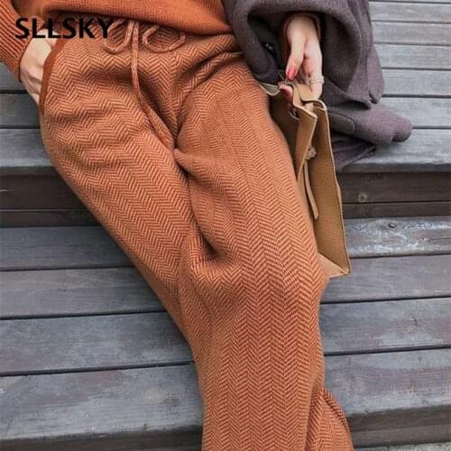 Женские трикотажные брюки SLLSKY China At AliExpress