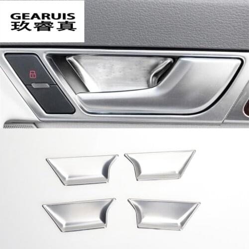 Car styling Interior Door Handle frame Covers Trim Door Bowl stainless steel Stickers decoration for Audi A6 C6 auto accessories