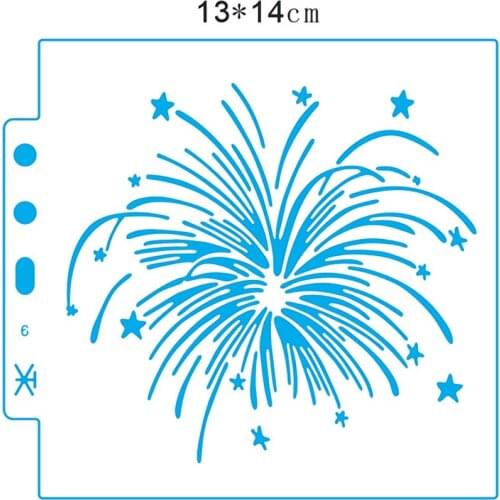 Fireworks shield DIY cake scrapbook stencils hollow Embellishments printing lace ruler Valentines Day