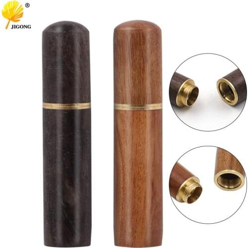 Rosewood Toothpick Bucket Ebony Toothpick Bucket Mini Box Hiking Portable Craft Handmade Gift 8.3x1.8cm