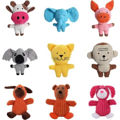 Corduroy Animal Shape Plush Pet Dog Toys Cute Squeaky Chew Molar Interactive Toy for Small Large Dogs Pets Supplies