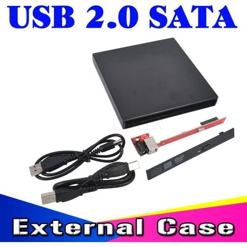 Kebidumei USB 2.0 DVD CD Slim DVD-Rom DVD RW /- SATA External Case Compatible with USB 1.1 for Laptop Computer