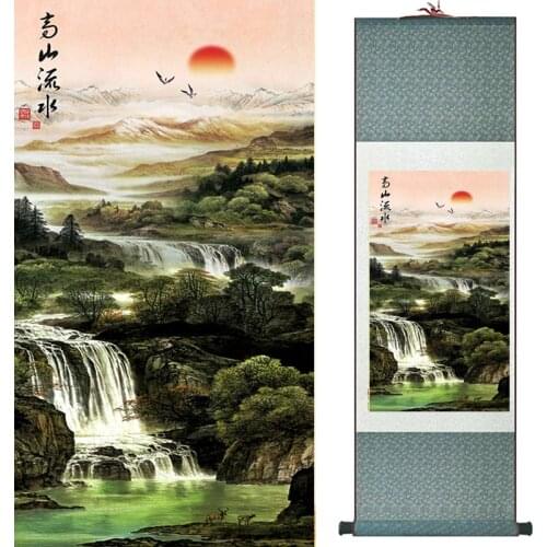 Top quality crane and great Wall Painting Home Office Decoration Chinese scroll painting Crane and tree painting 040708