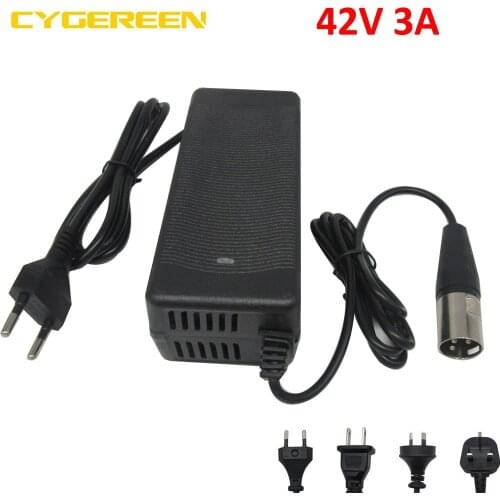 36V Electric Bike Bicycle battery charger Output 42V 3A XLRM 3PIN connector for 10S 36V 15AH 20AH 25AH ebike battery with fan