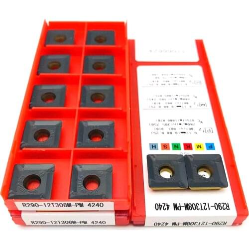 10PCS R290-12T308M PM 4240 High Quality Carbide Insert Milling Cutter Tool Turning Insert R290 12T308 Milling Insert for Lathe