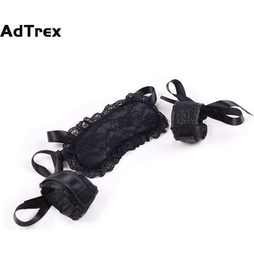 2pcs/Set Erotic Lace Handcuffs with Eye Mask Sex Toys for Woman Couples Adult 18 Games Slave Bondage Restraints Porn Products