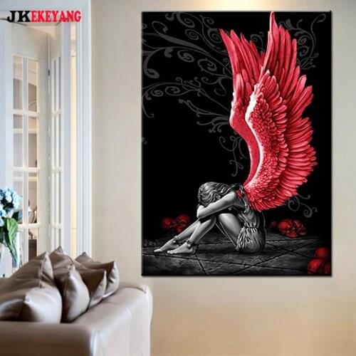 5D Diy diamond painting Angel red wings Diamond Mosaic sale Rhinestone Embroidery cross stitch Y4264