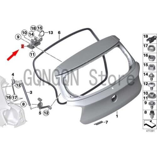 CAR rear lid hinge right rear trunk lid bm wF20 116I F20 120D F20 M135I Tailgate buckle stabilizer hanger Trunk fixing bracket