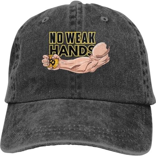 Washed Mens Baseball Cap No Weak Hands Trucker Snapback Caps Dad Hat Ethereum Crypto Miners Golf Hats