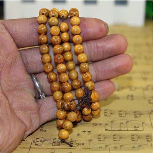 Wholesale Muslim Allah 6mm Gold Sandalwood 108 Prayer Beads Bracelet Central Southeast America Bracelet Jewelry
