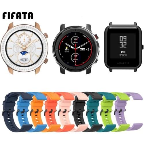 FIFATA 20 22MM Huami Official Silicone Replacement Watch Strap For Huami Amazfit GTR/GTS/Bip/Stratos2/Stratos 3/Pace Smart Watch