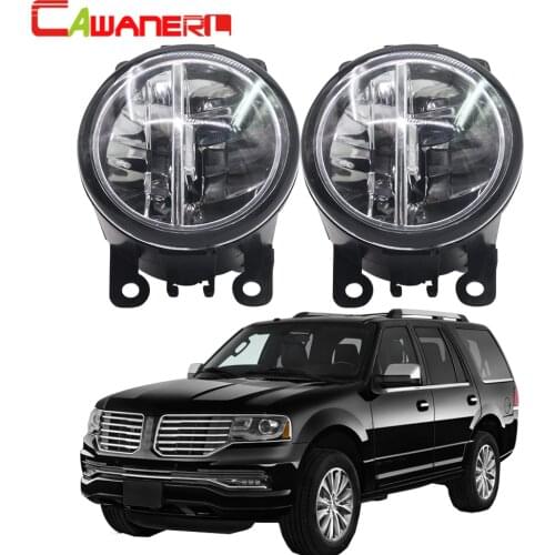 Cawanerl For Lincoln Navigator 5.4L V8 2007-2014 Car LED Fog Light 4000LM White 6000K Daytime Running Lamp DRL Styling 2 Pieces