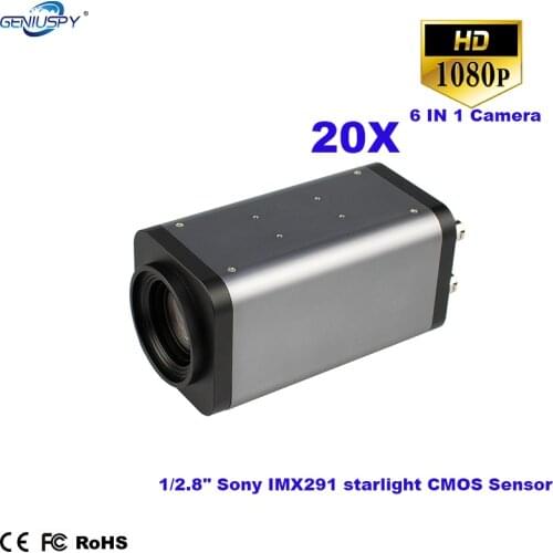 CCTV Industry 1/2.8" Sony starlight IMX291 2MP HD-SDI/EX-SDI AHD/CVI/TVI/CVBS 6 in 1 Security CCTV 20X Optical BOX SDI Camera