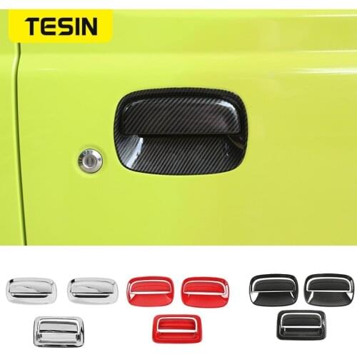 TESIN Car Stickers for Suzuki Jimny JB74 Car Side Door Rear Tail Door Handle Decoration Cover for Suzuki Jimny 2019+ Accessories