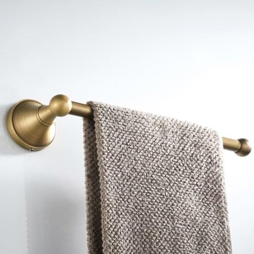 1pc Brass Bronze Towel Holder Bathroom Accessories Antique Towel Ring Towels Bar Vintage Towel Rack 29cm