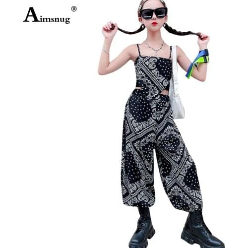 Children Vintage Two Piece Sets Baby Girls Retro Crop TOP and Wide Leg Pants Fashion 2021 Patchwork 2PS Outfits Kids Clothing