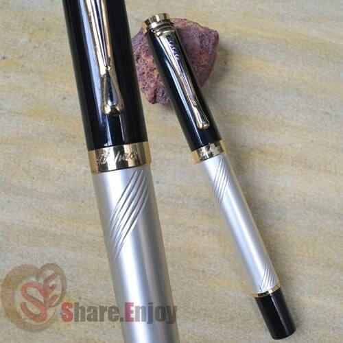 JINHAO 500 WHITE AND GOLDEN ROLLER BALL PEN