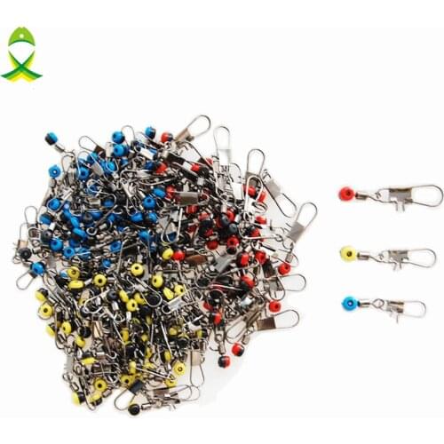 JSM 100pcs/lot Fishing Swivel Snap Rolling Swivel Connector hooked Snaps Pin Ball Bearing Fishhook Lure Tackle Kit