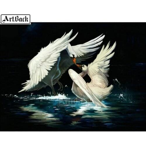 Full square 5d diamond painting swan pattern 3d diamond embroidery rhinestone resin mosaic decorative painting animal