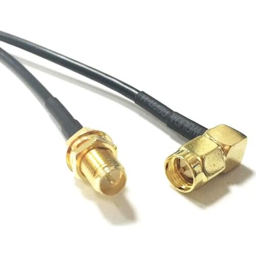 New Modem Coaxial Cable SMA Male Plug Right Angle Switch RP-SMA Female Jack nut Connector RG174 Cable 20CM 8" Adapter
