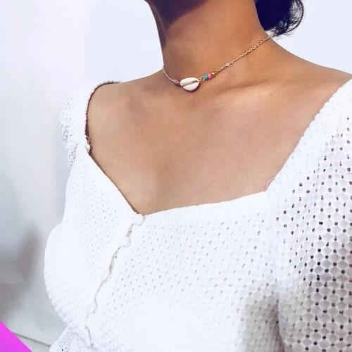 Beautiful shell pendant necklace girly ladies classic jewelry 2 colors 2021