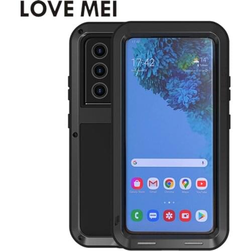 LOVE MEI Powerful Heavy Shockproof Fundas Metal Cover for Samsung Galaxy S21 Ultra S21ultra 5G Case Silicone Coque Protect Shell