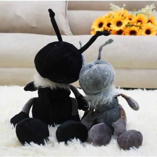 Dorimytrader 2pcs Lovely Soft Animal Ant Plush Toy Stuffed Anime Nature Porter Ants Doll for Kids Adults Gift 33cm 23cm