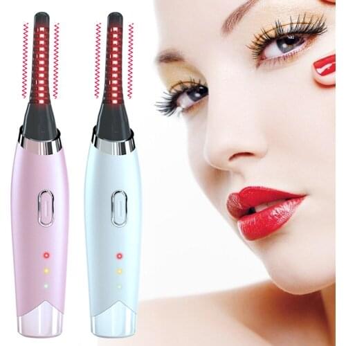 Mini Electric Heated Eyelash Curler Heated Eyelashes Makeup Eye Lashes Heated Eyelash Curler Applicator Long Lasting Beauty Tool