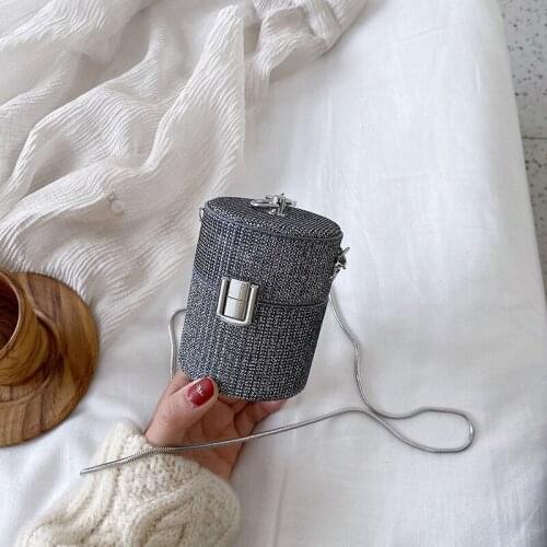 Mini Bucket Bag Japanese Cute Solid Color Chain Women Lipstick Zero Wallet Fashion PU Leather Female Shoulder Messenger Bag