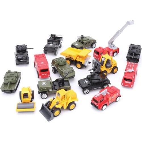 Alloy car Metal Model Mini Back of the car Military vehicles Engineering vehicle Fire engine Armed vehicle Gifts for Children