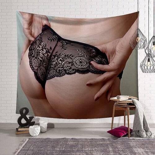 Wall Decoration Sexy Artistic Beauty Lace Panties Ass Poster Wall Art Tapestry Canvas Painting Flag Banner Bedside Wall Hanging