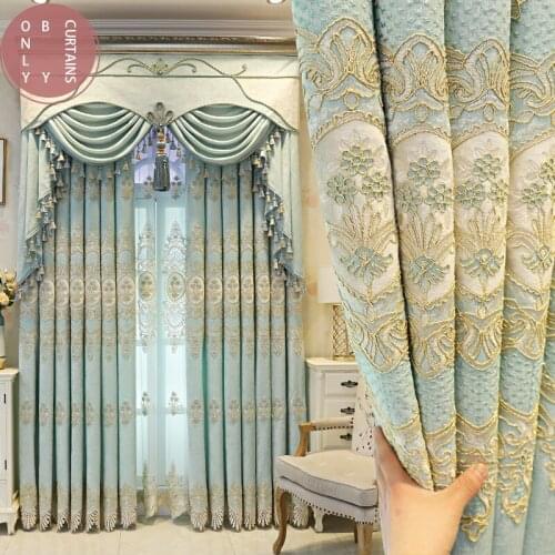 2021 New High-end European Curtains for Living Room Floor-to-ceiling Windows Bedroom Restaurant Hotel Curtains Customization