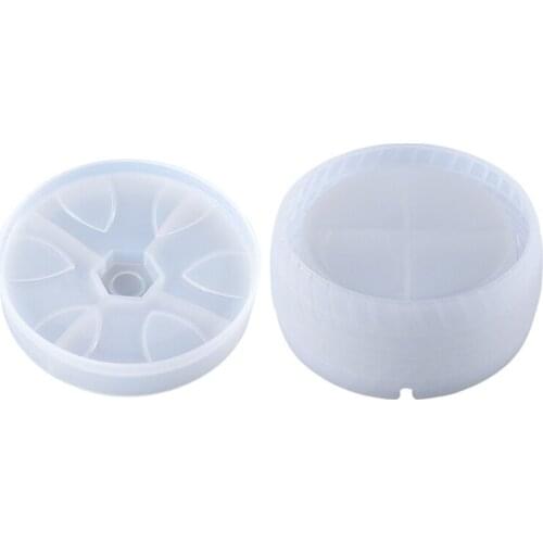 U2JF 1 Set Tire Ashtray with Lid Epoxy Resin Mold Cigarette Tray Silicone Mould DIY Crafts Home Decorations Ornaments Tools