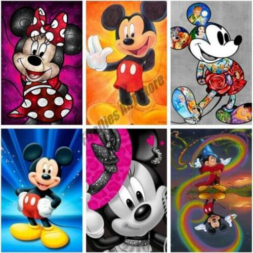 Full Square 5D Diamond Embroidery Cartoon Sea Mickey Mouse Diamond Painting Disney Cross Stitch Kits Room Decoration Gift