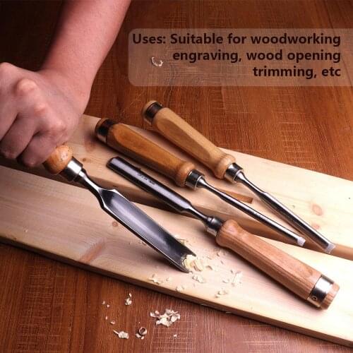 1pc 8mm(5/16"),12mm(1/2"),18mm(3/4"),25mm(1") Semi-Circular Woodworking Chisel Tool Chrome Vanadium Steel Hand Graving Tools