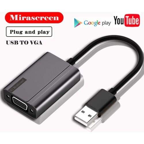 USB to vga converter 3.5mm jack mirascreen Display Screen Sharing 1080P USB to Female VGA Adapter Plug and play for TV projector