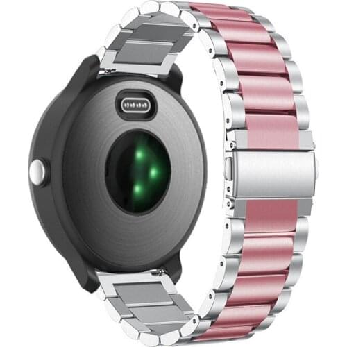 Watchband For Garmin Vivoactive 3 Music Vivomove HR Stainless Steel Watch band Metal bracelet For Forerunner 245 645 Venu Strap